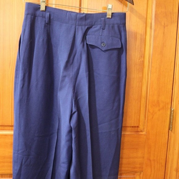 Escada Margaretna Ley Vintage Germany Blue High Waist Trouser Slacks Pants 42 - Picture 7 of 12